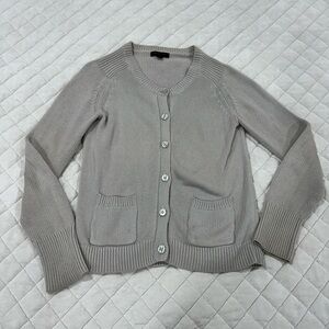 Women's Gray Button-Up Sweater Banana Republic 100% cotton